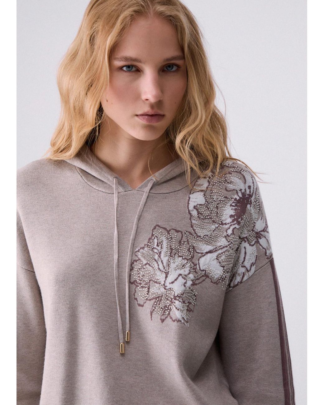 Punto Jacquard Con Capucha Liu Jo de color Purple