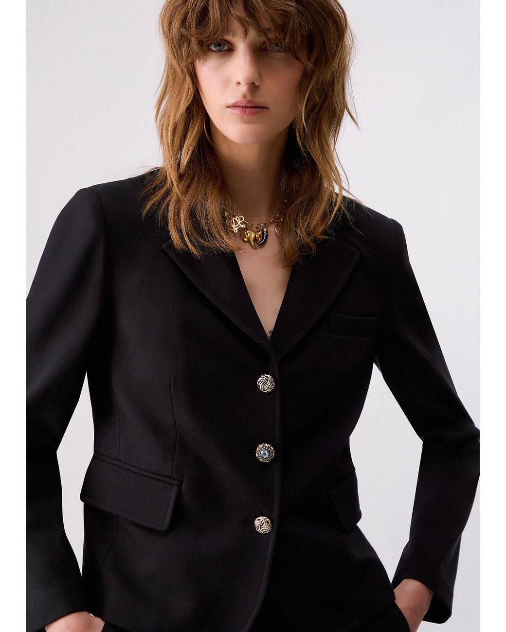 Blazer Slim Fit Liu Jo de color Black