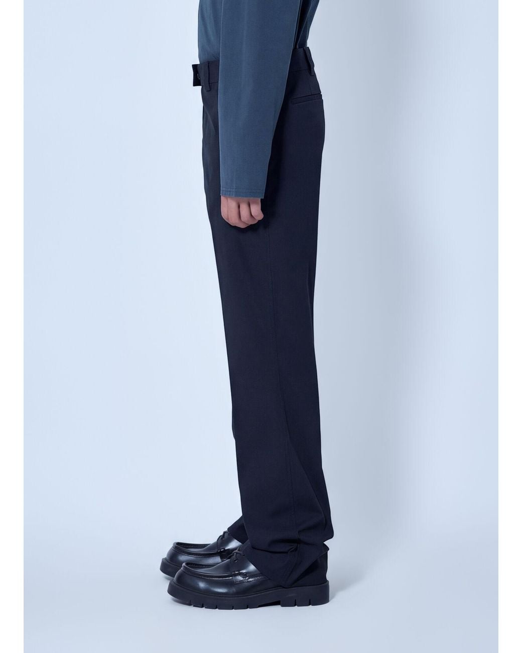 Miu Miu Blue Stretch Poplin Pants for men