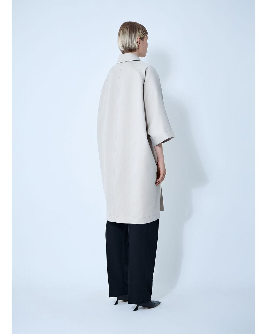 Bottega Veneta White Silk-And-Cotton-Blend Coat