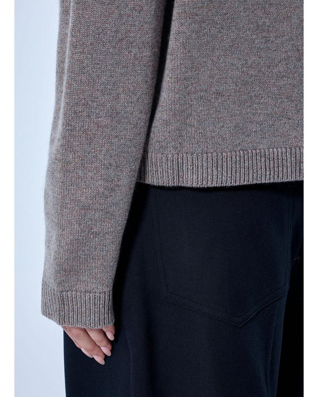 Max Mara Gray Button Placket Knit Sweater