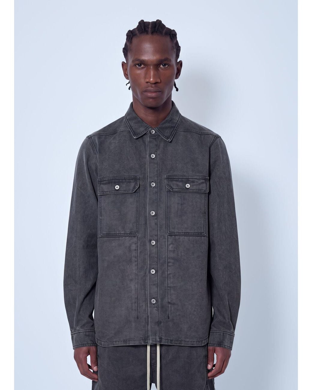 Rick Owens Blue Denim Shirt for men