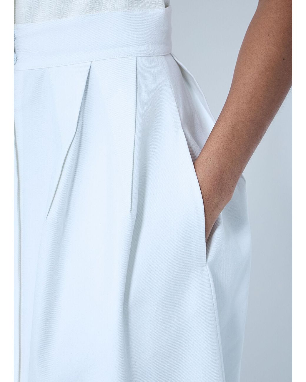 Max Mara Blue Pleated Midi Skirt