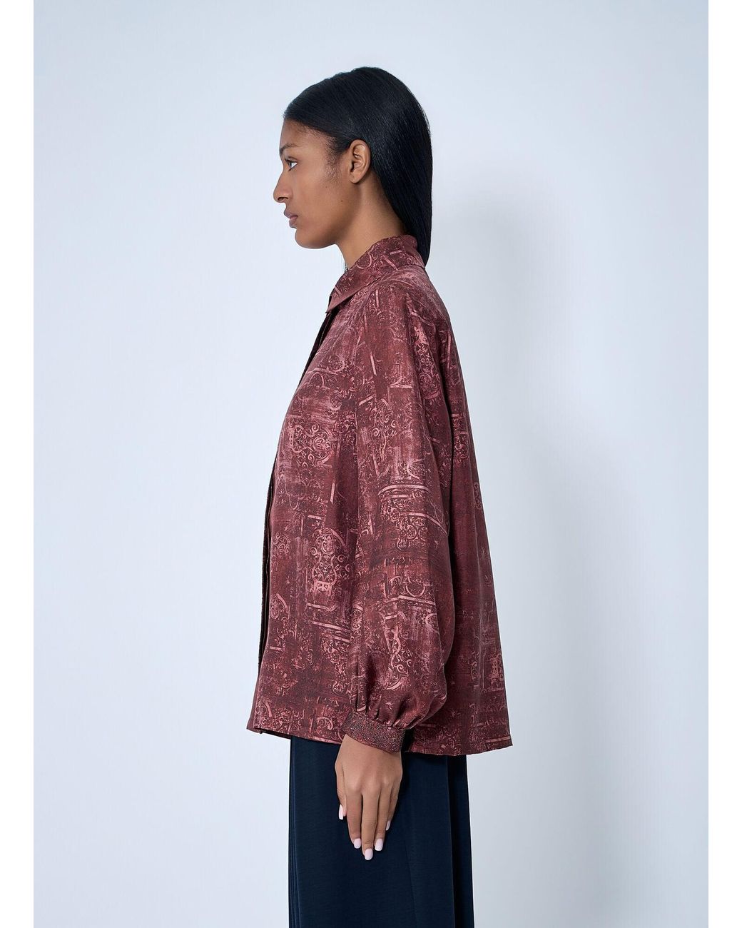 Max Mara Red Silk Shirt