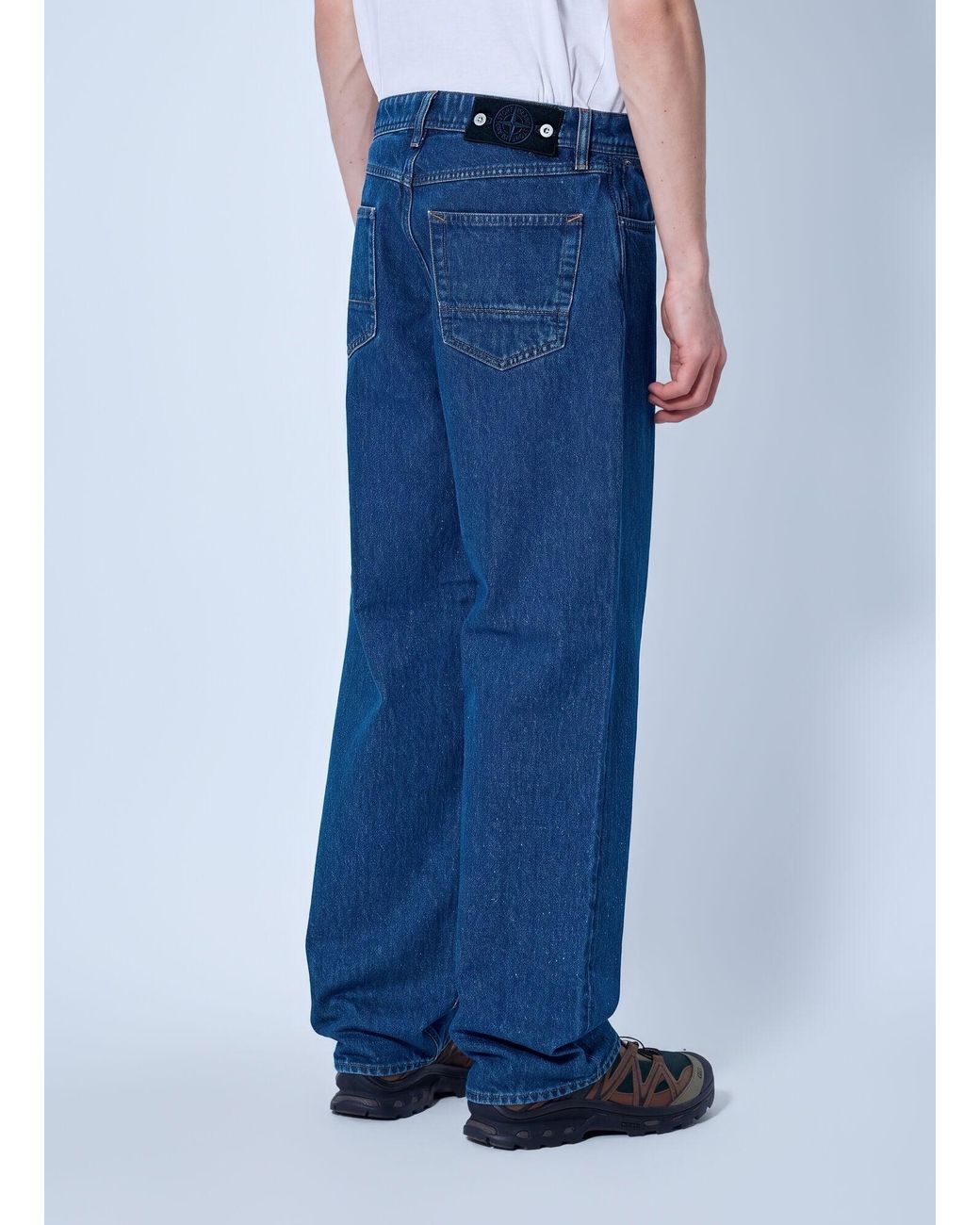 Stone Island Blue Five-pocket Straight-leg Jeans for men