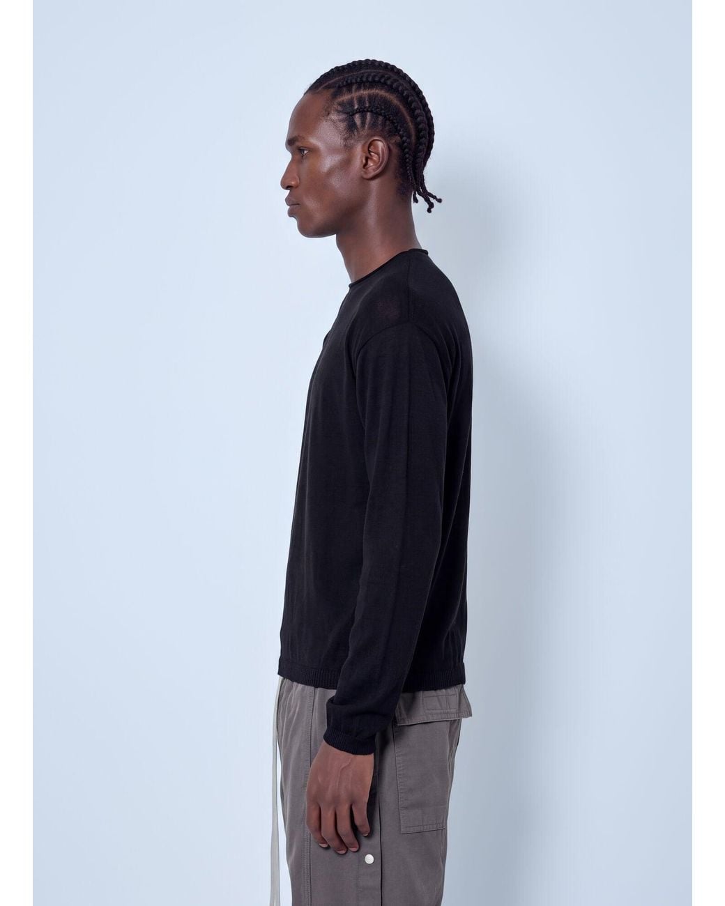 Rick Owens Blue Cut-Out Detail Sweater for men
