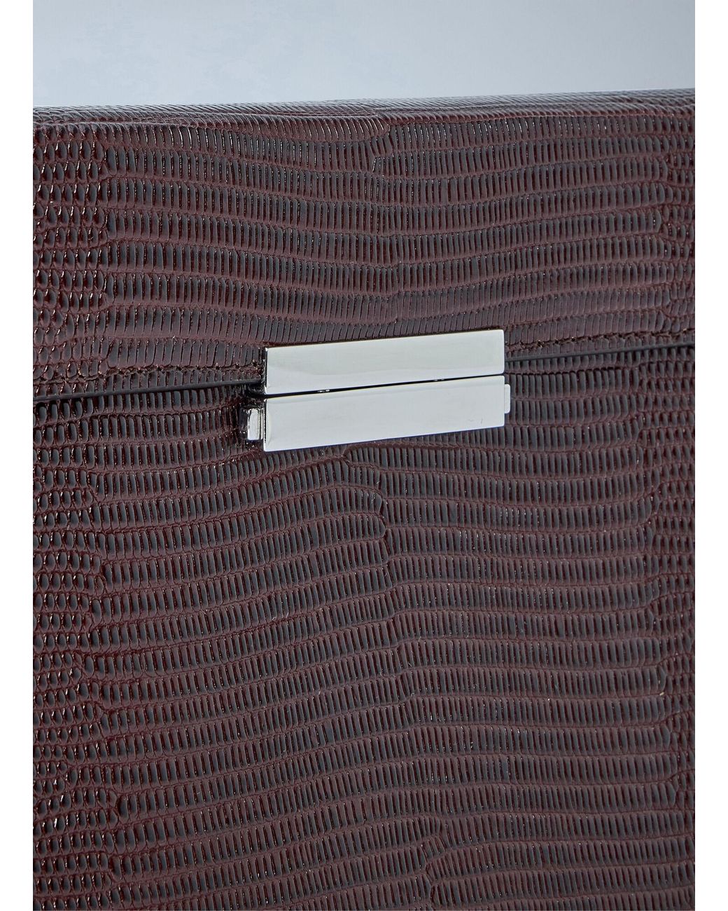 Totême  Brown Clip Lizard-Embossed Shoulder Bag