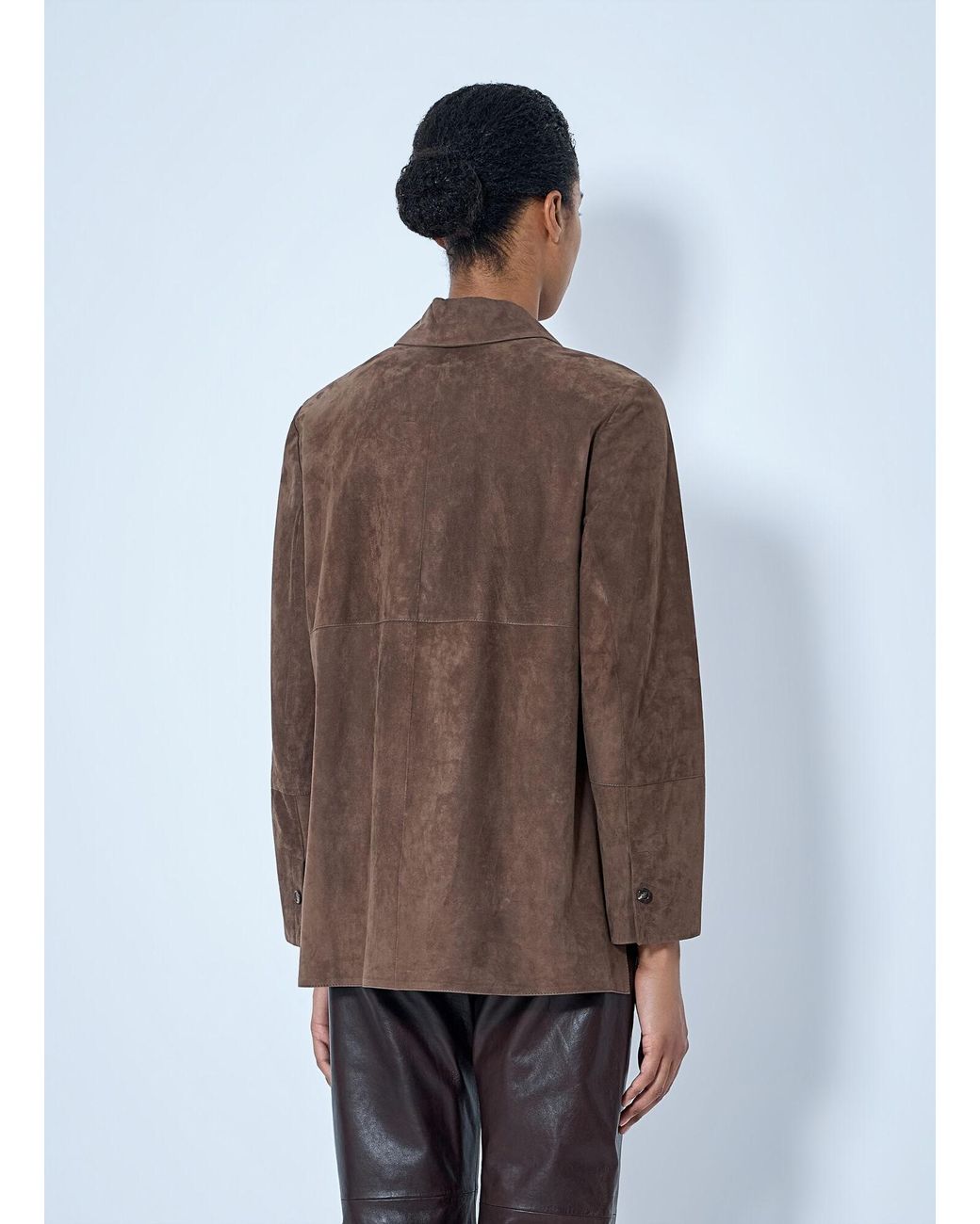 Max Mara Brown Suede Shirt Jacket