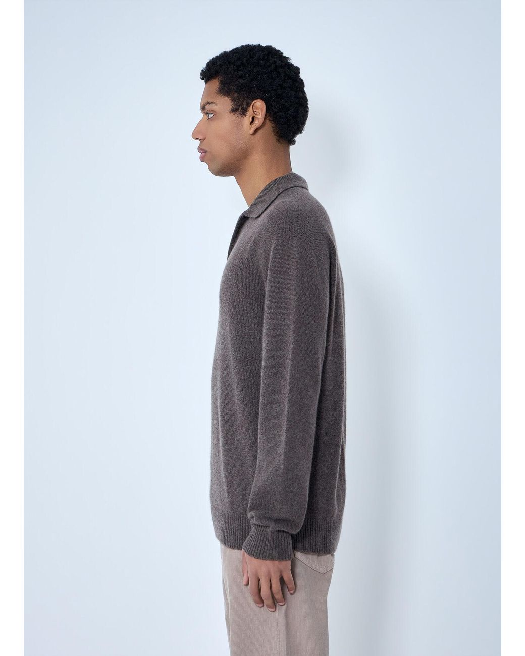 The Row Gray Leach Polo Sweater for men