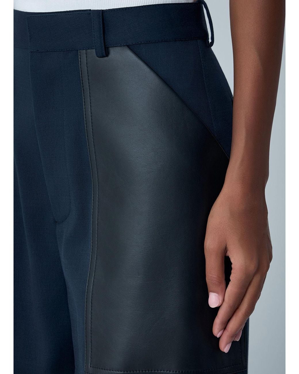Bottega Veneta Blue Compact Wool And Cotton Twill Pants