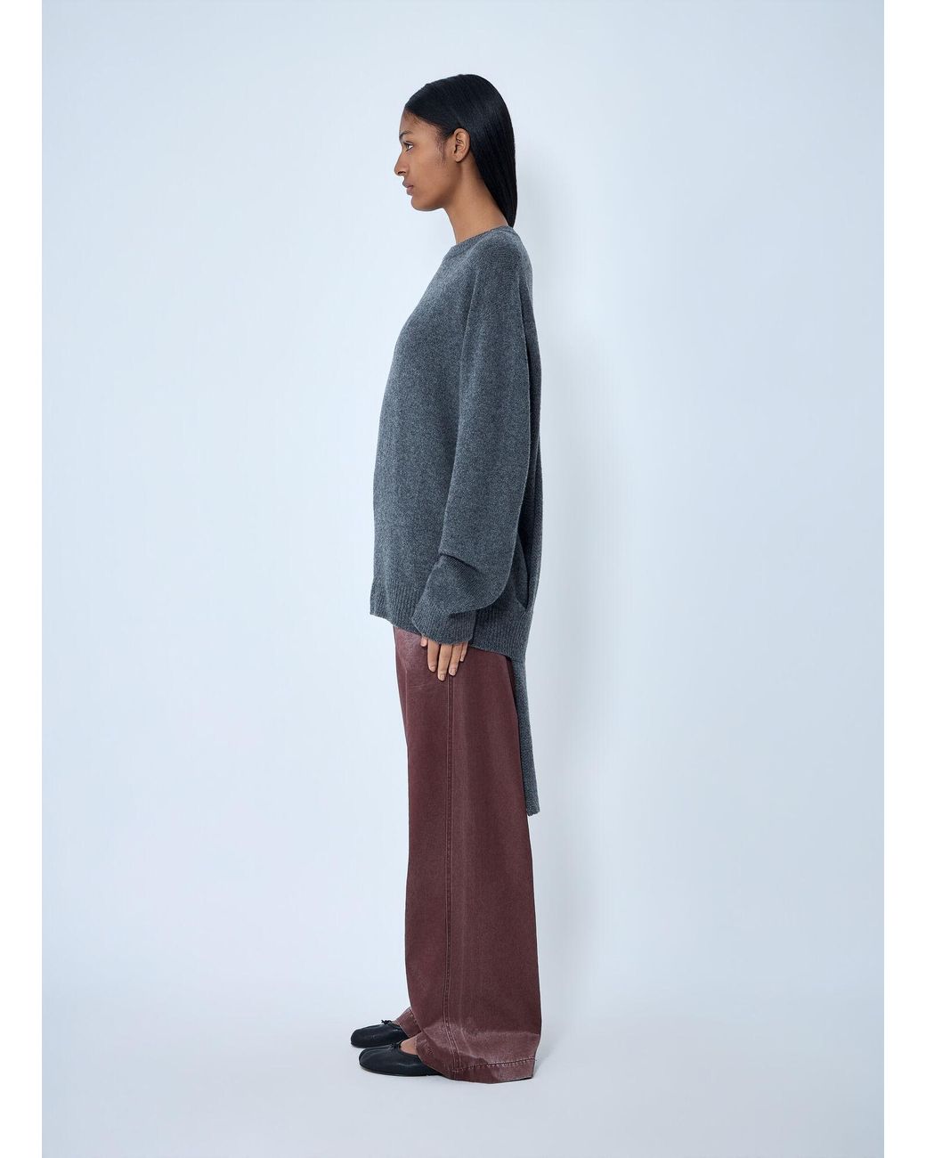 Issey Miyake Blue Oversized Knit Sweater