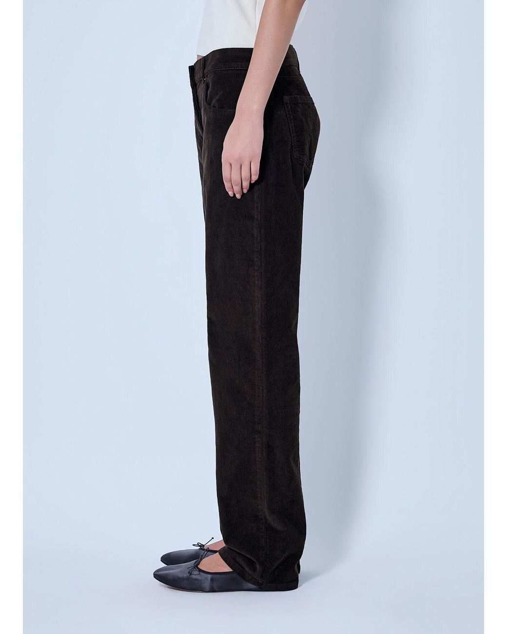 The Row Black Frava Cotton-corduroy Mid-rise Straight-leg Pants