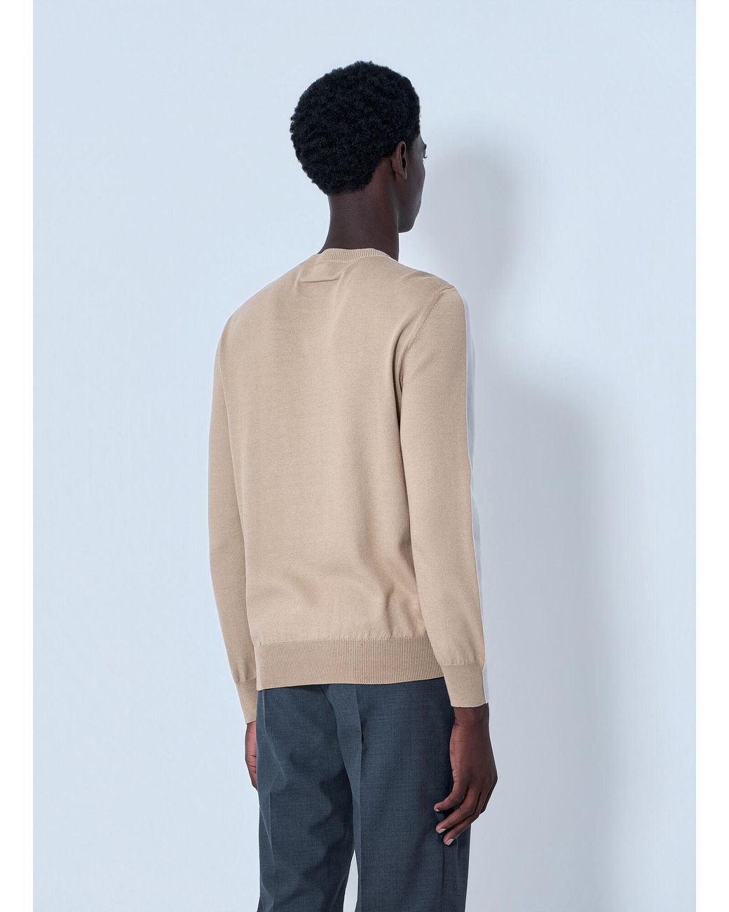 MM6 by Maison Margiela Gray Fine Knit Crewneck Sweater for men