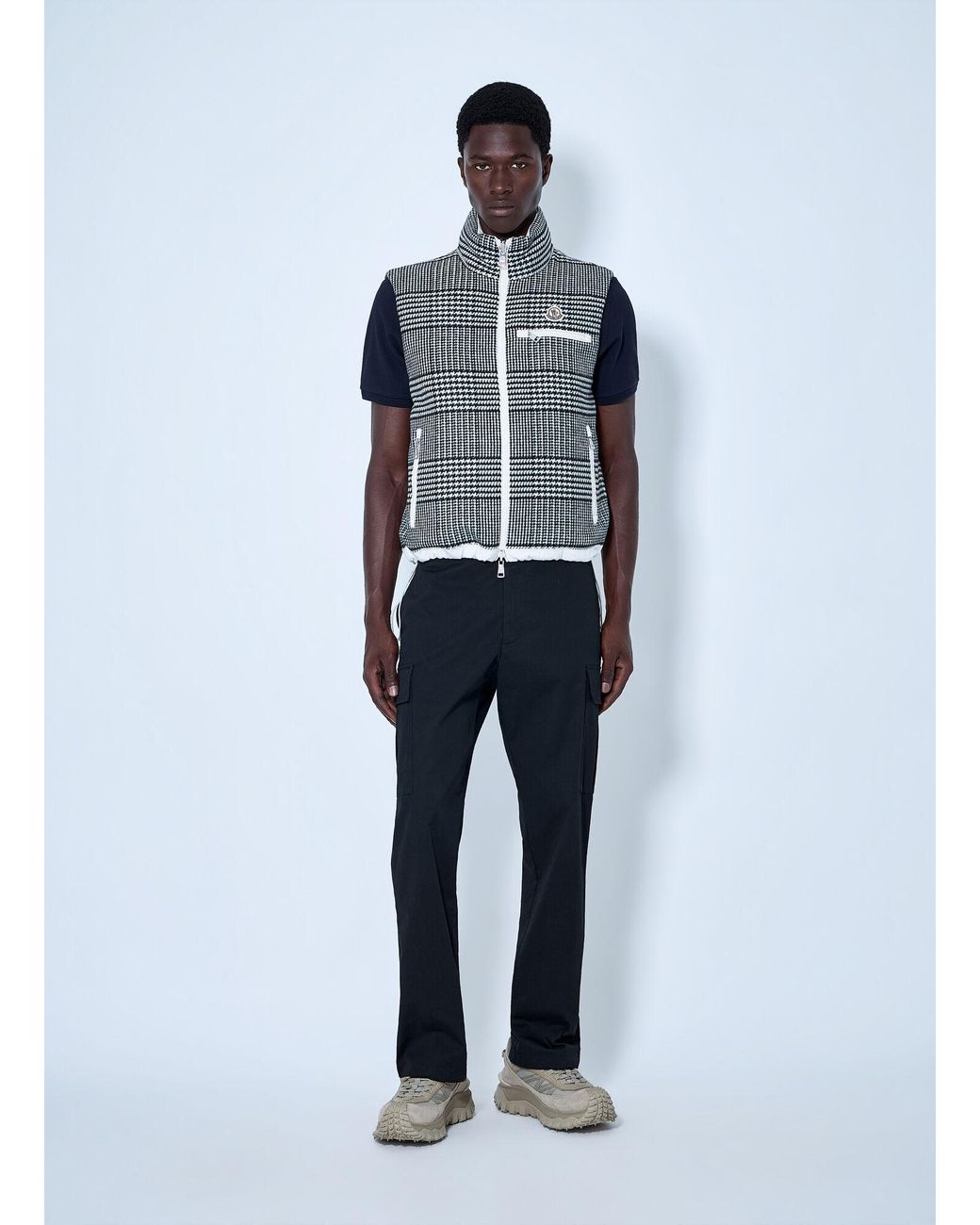 Moncler White Gienah Reversible Wool Blend Down Gilet for men
