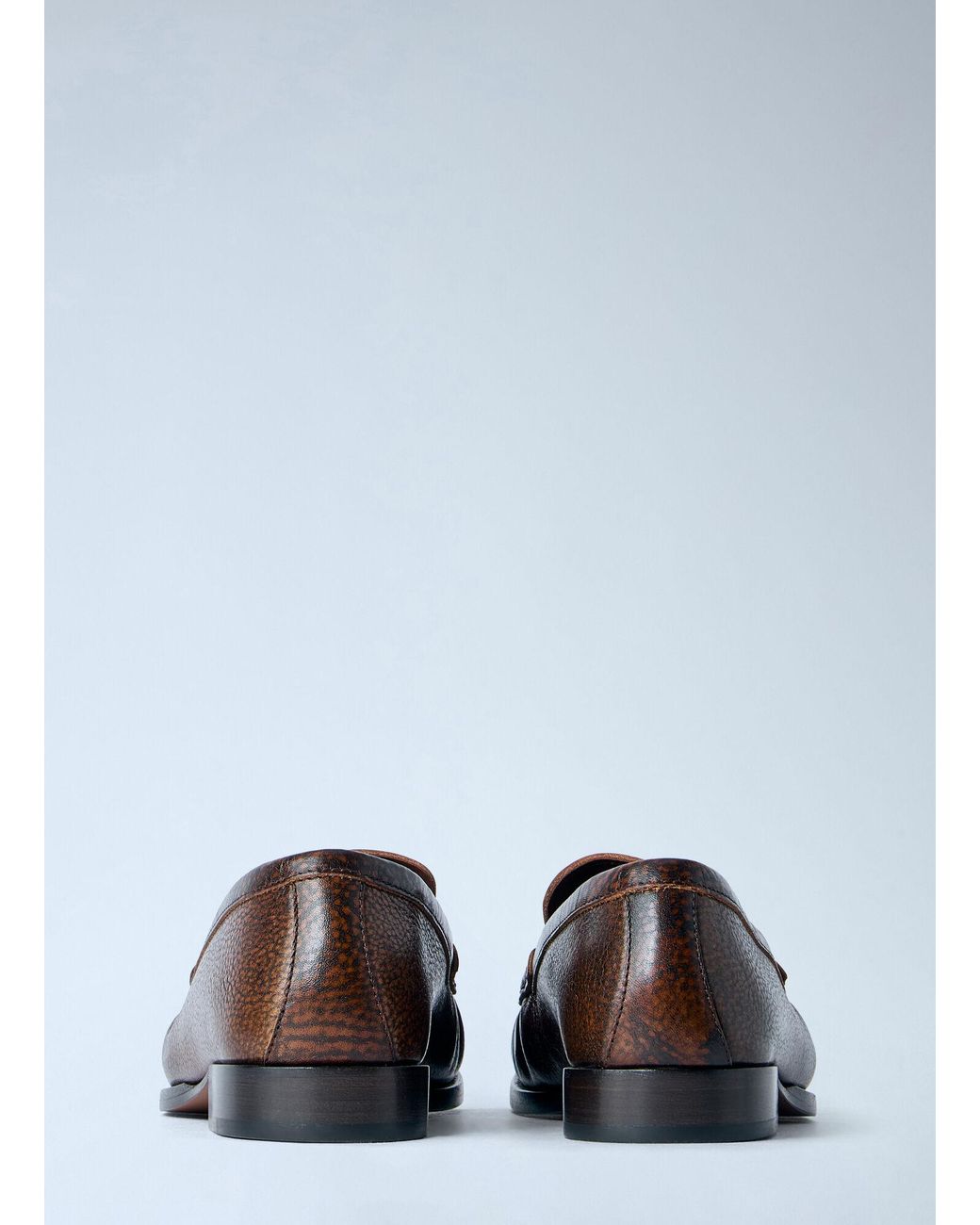 Dries Van Noten White Pebbled Leather Loafers