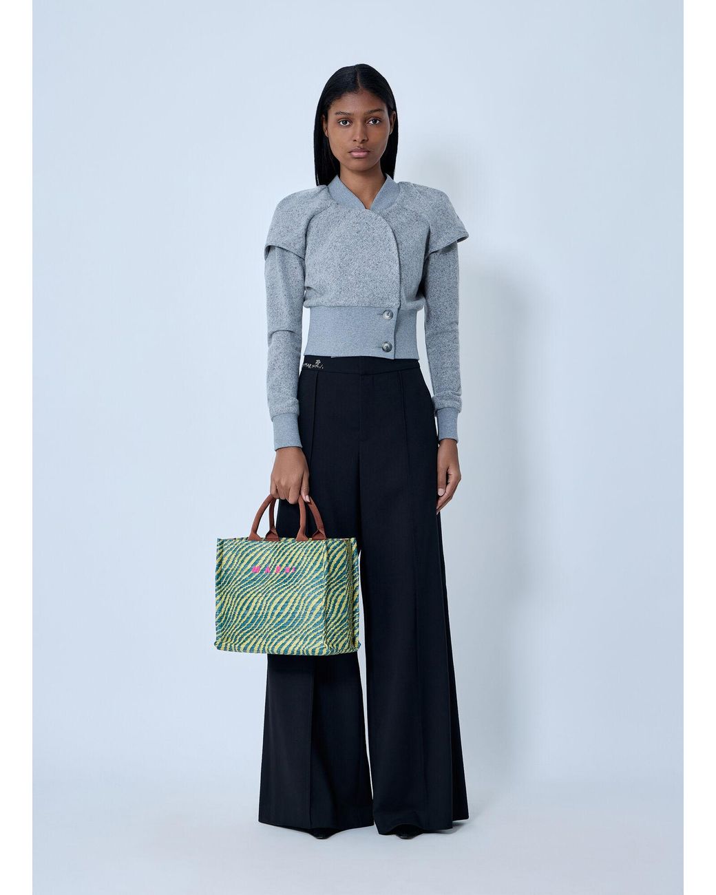 Marni Blue Wool Tailored Pants
