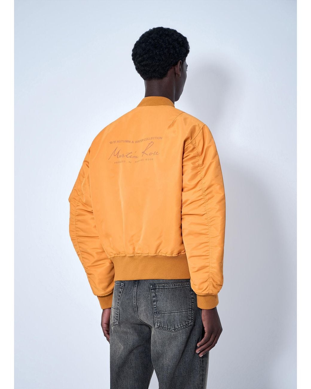 Martine Rose Orange Bomber Jacket With Ribbed Trims for men