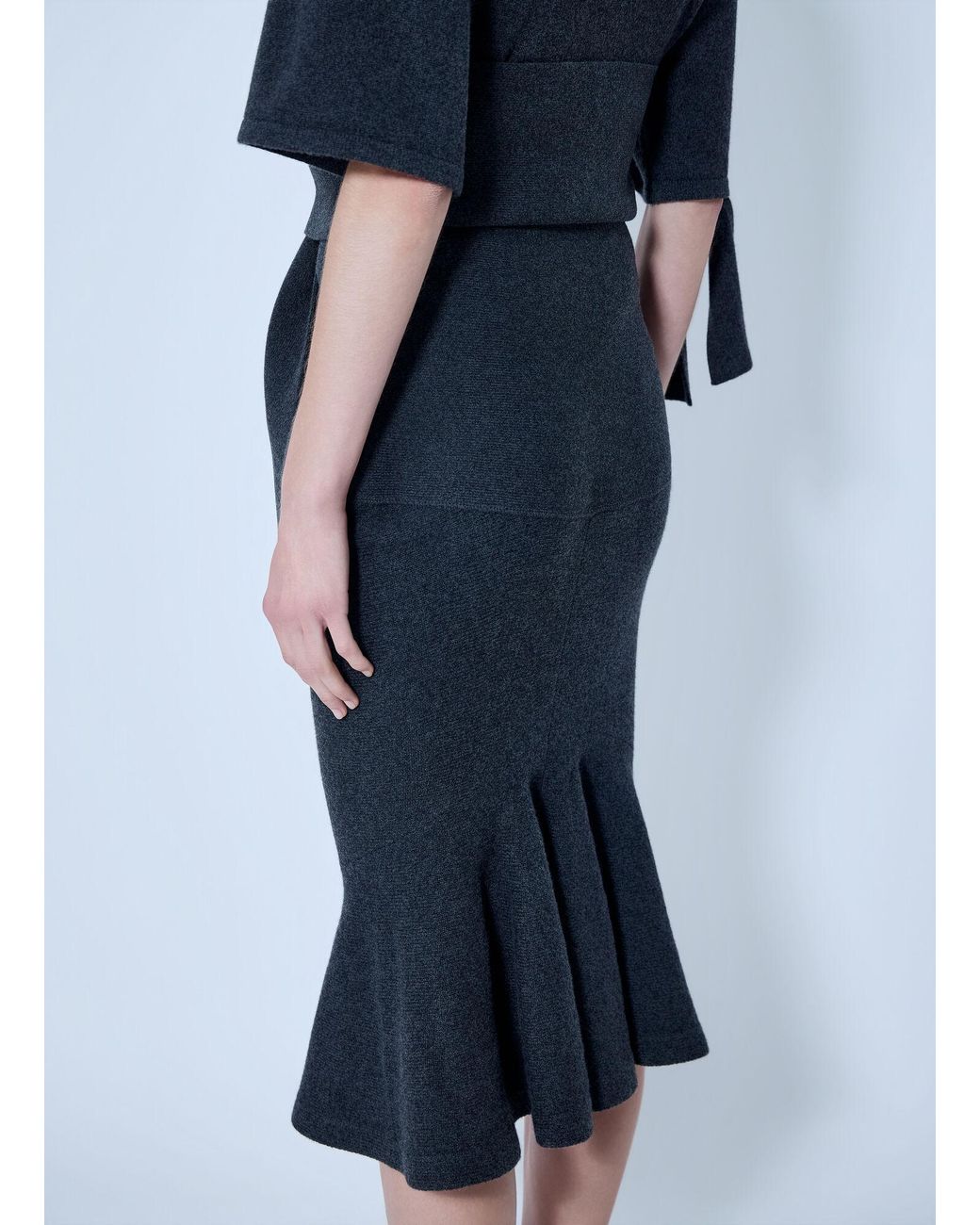 Jacquemus Blue La Jupe Fiocco Knot-Detail Midi Skirt