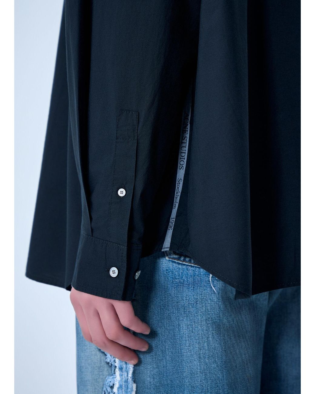 Acne Blue Check Button-Up Shirt for men