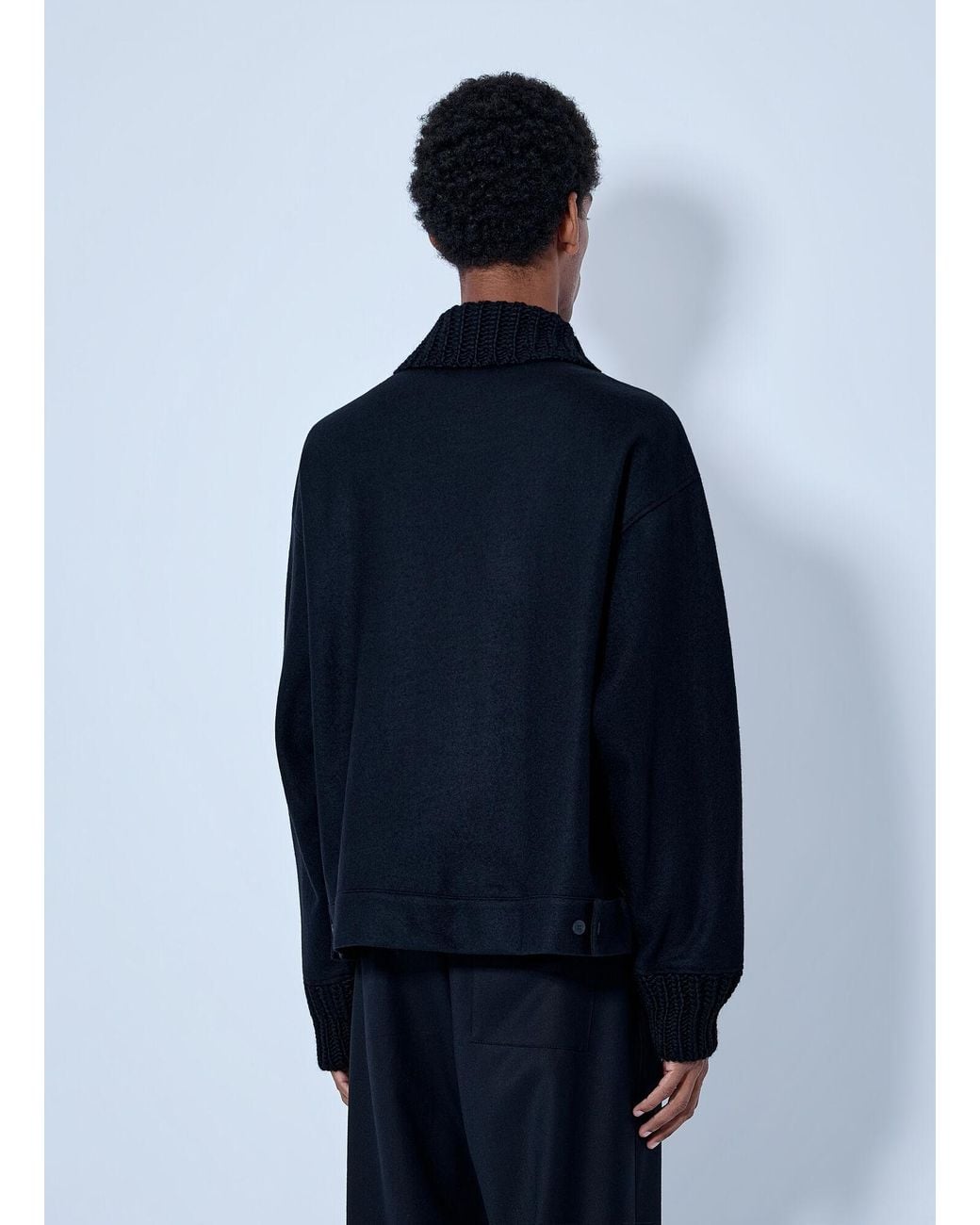 Yohji Yamamoto Blue Rib Detail Blouson for men