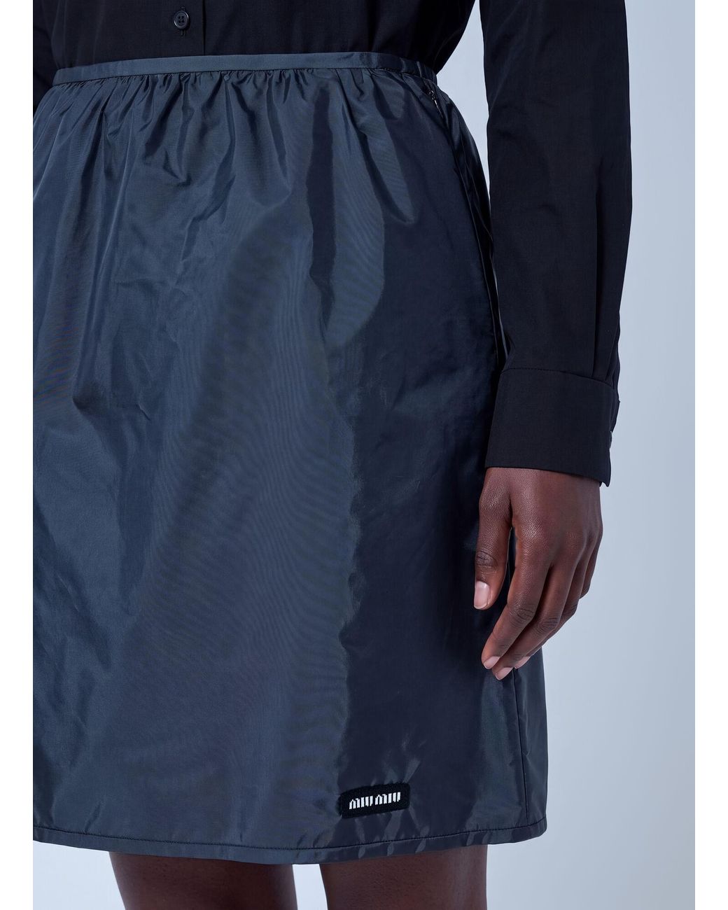 Miu Miu Blue Technical Fabric Skirt