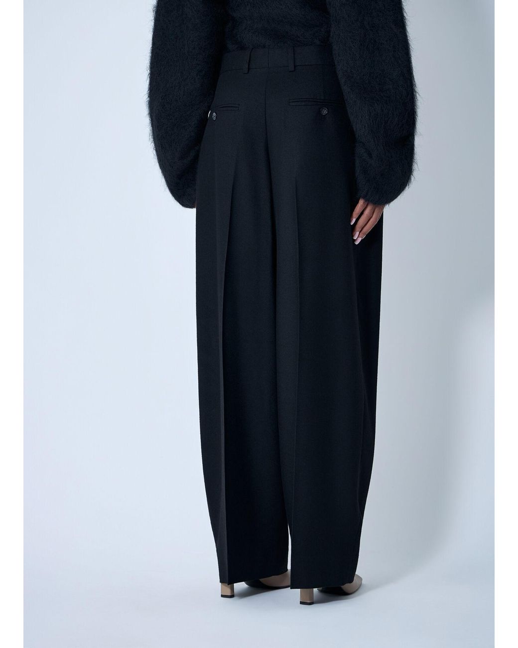 Totême Blue Wide Flannel Pants