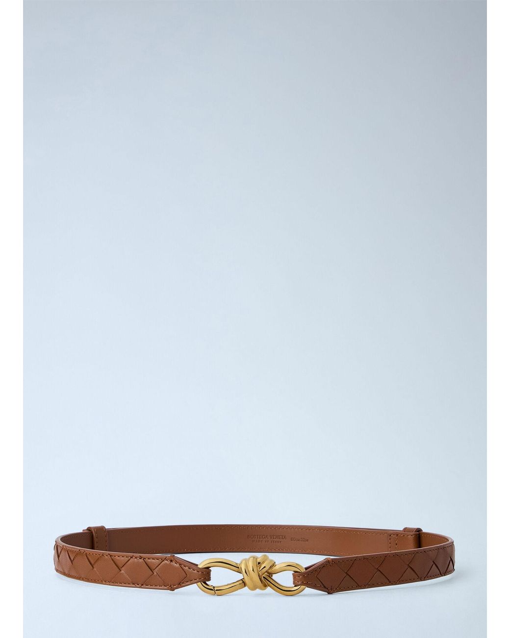 Bottega Veneta Blue Quilted Leather Belt With Knot Buckle