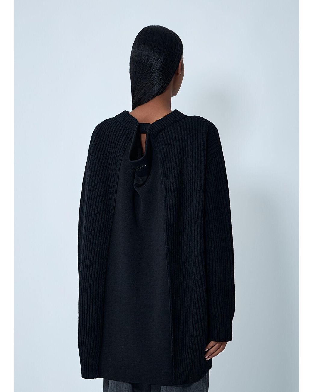 MM6 by Maison Margiela Blue Contrast Panel Sweater