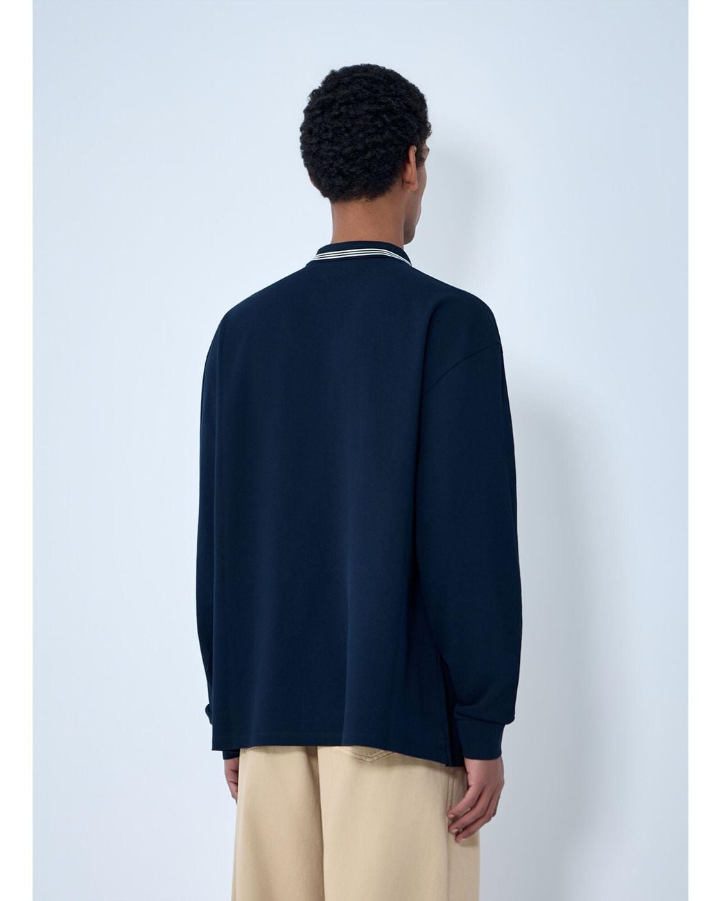Miu Miu Blue Half-Zip Polo Shirt for men