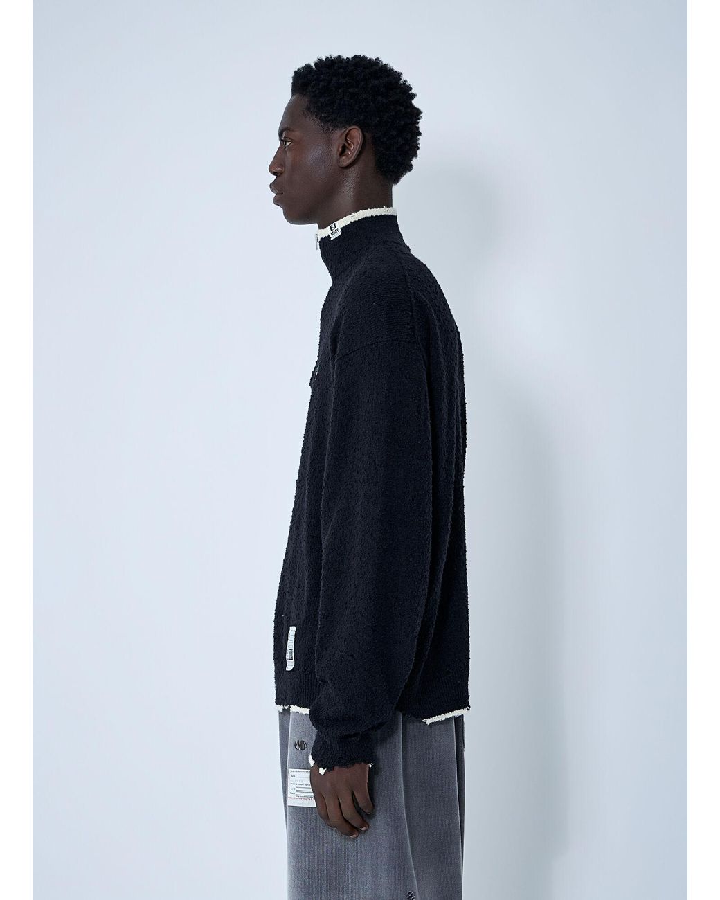 Maison Mihara Yasuhiro Blue Distressed Sweater for men