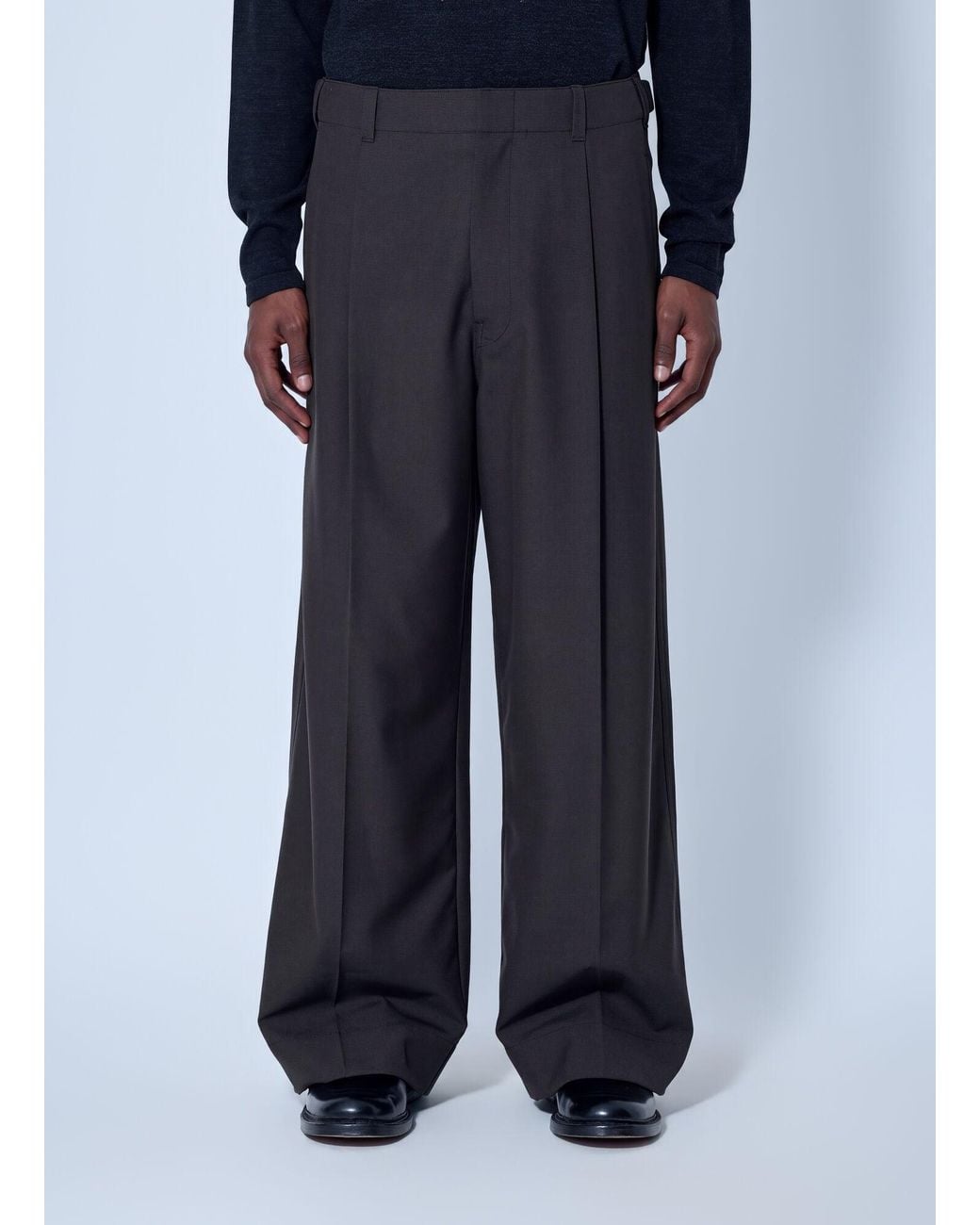 Lemaire Blue Single Pleat Tailored Pants for men