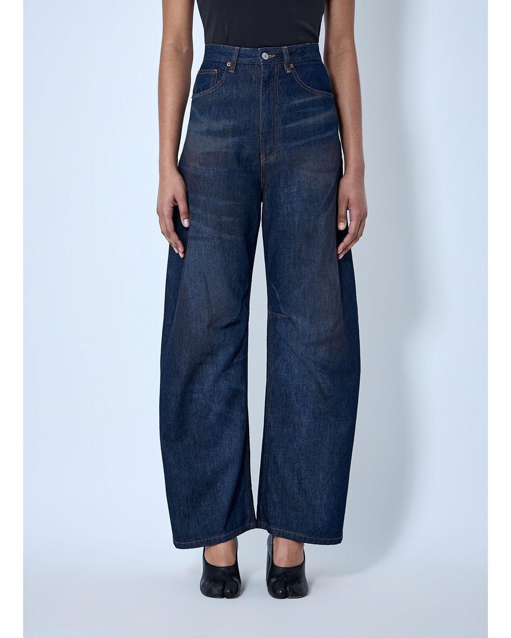 MM6 by Maison Margiela Blue Wide-Leg Denim Trousers