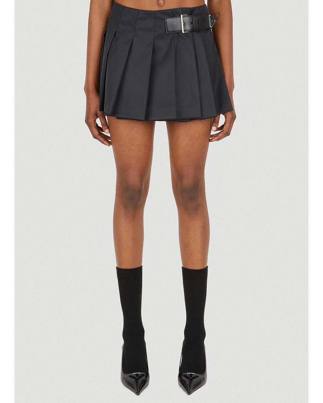 ミニスカート Prada Dark Blue Re-Nylon Mini Skirt PRADA＊Re-Nylon miniskirt ナイロンミニスカート＊送料込