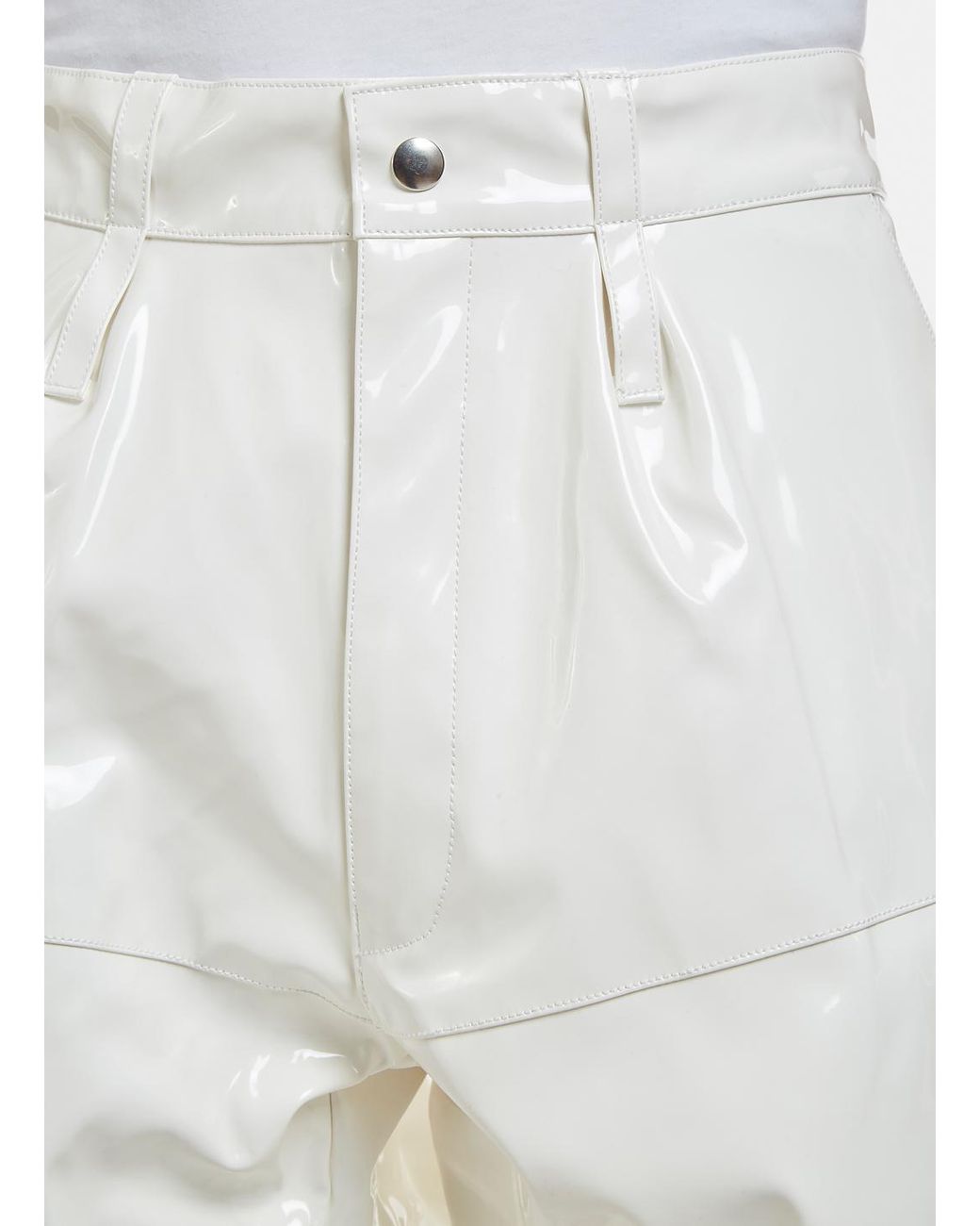 White pvc store pants