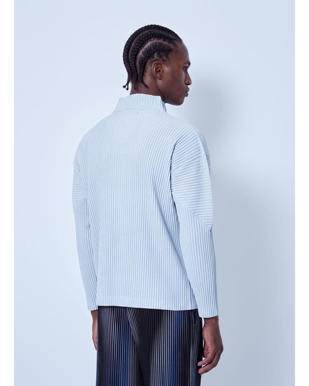 Homme Plissé Issey Miyake White Pleated Zip-Up Cardigan for men