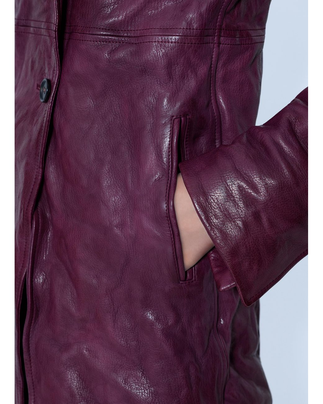 Miu Miu Purple Textured Leather Coat