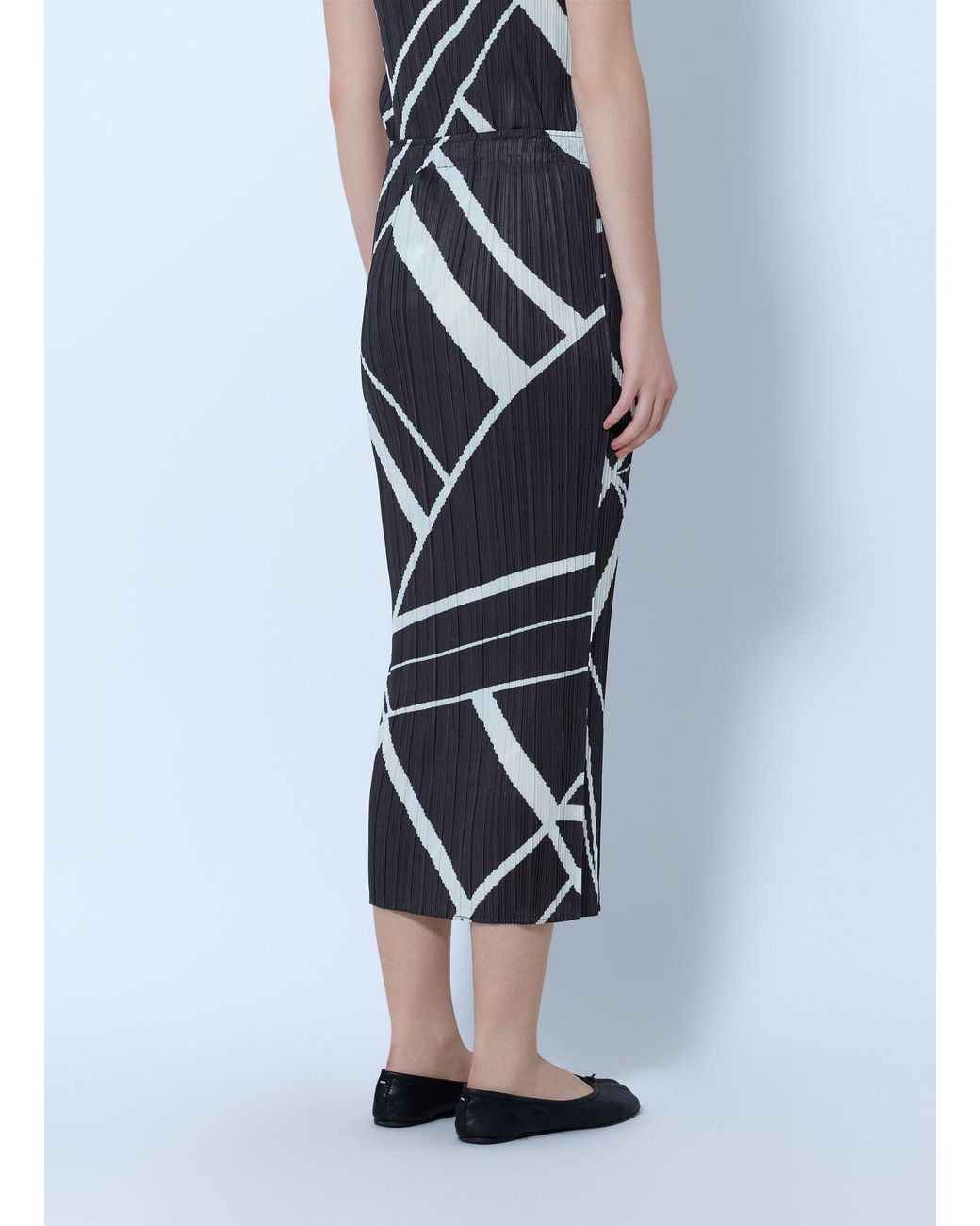 Pleats Please Issey Miyake Blue Fold Line Skirt