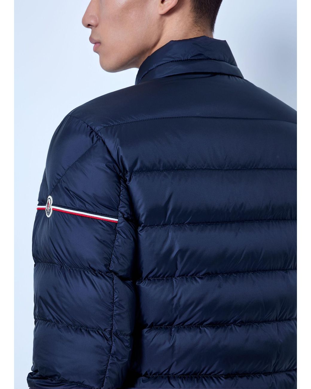 Moncler Blue Ravenlock Hooded Short Down Jacket for men
