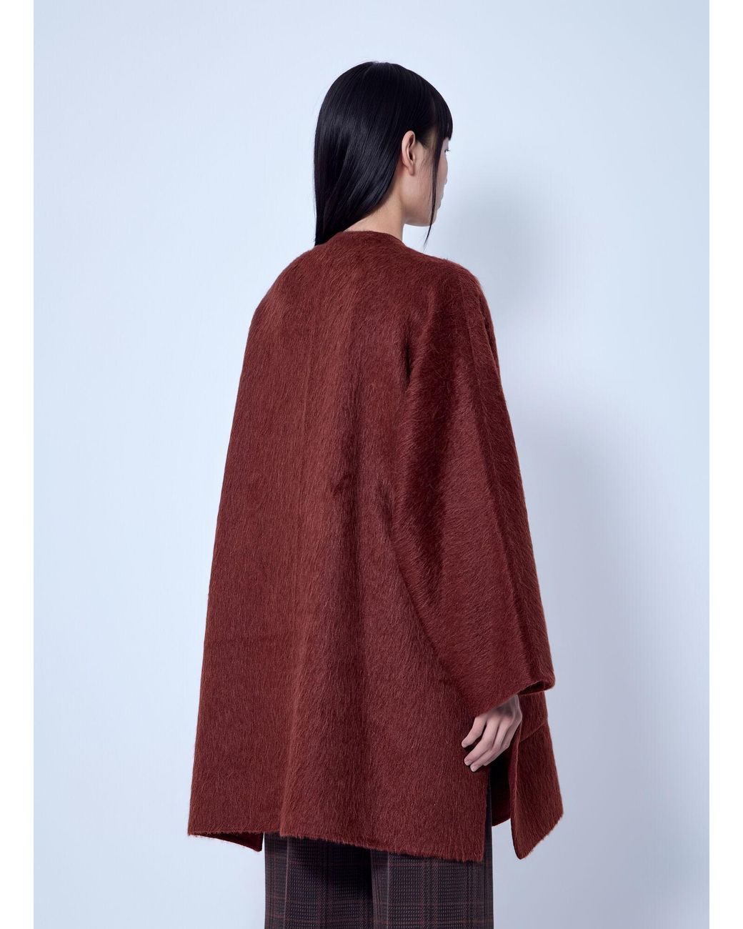 Max Mara Red Short Alpaca And Wool Coat