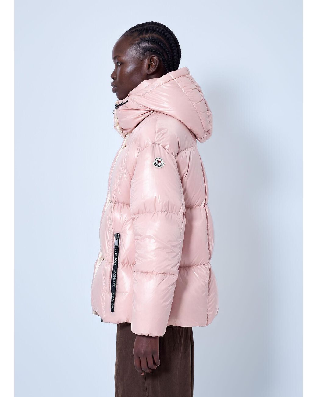 Moncler Pink Parana Hooded Short Down Jacket
