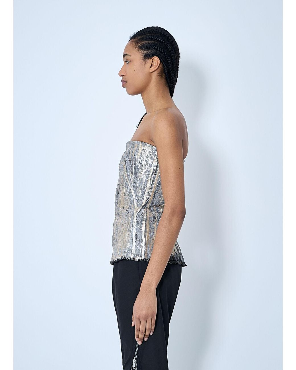 Rick Owens Blue Denim Bustier Top