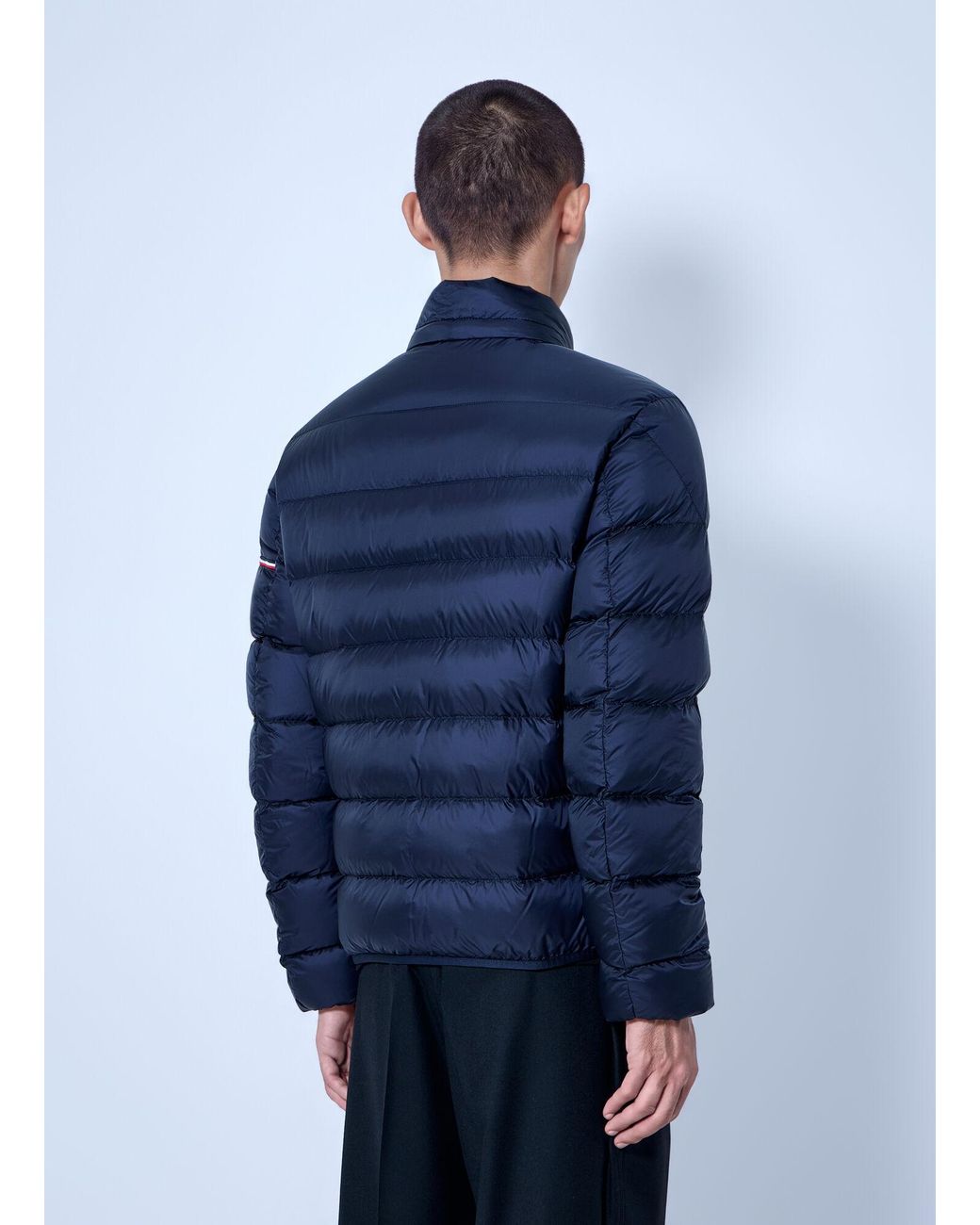 Moncler Blue Ravenlock Hooded Short Down Jacket for men