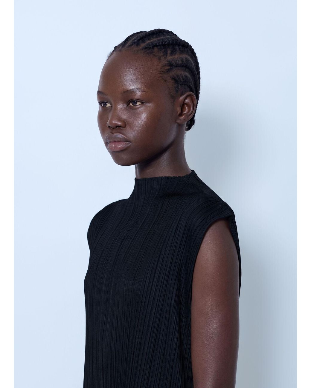 Pleats Please Issey Miyake Blue July Pleated Midi Dress