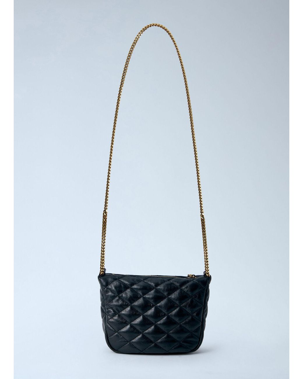 Saint Laurent Blue Quilted Leather Chain Bag