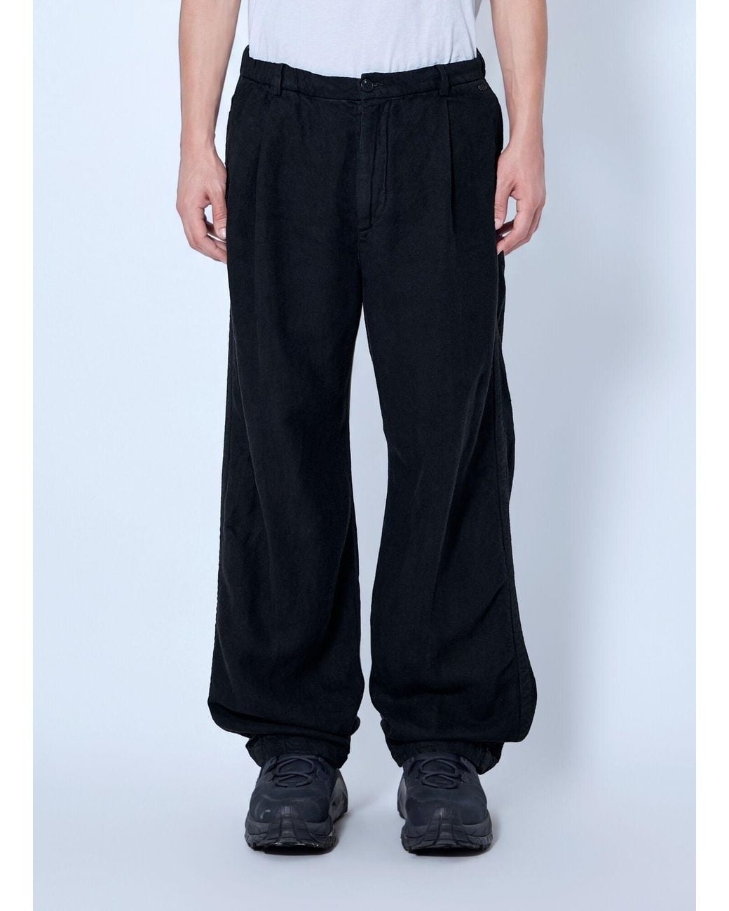 Massimo Osti Studio Blue Pleated Straight-Leg Pants for men