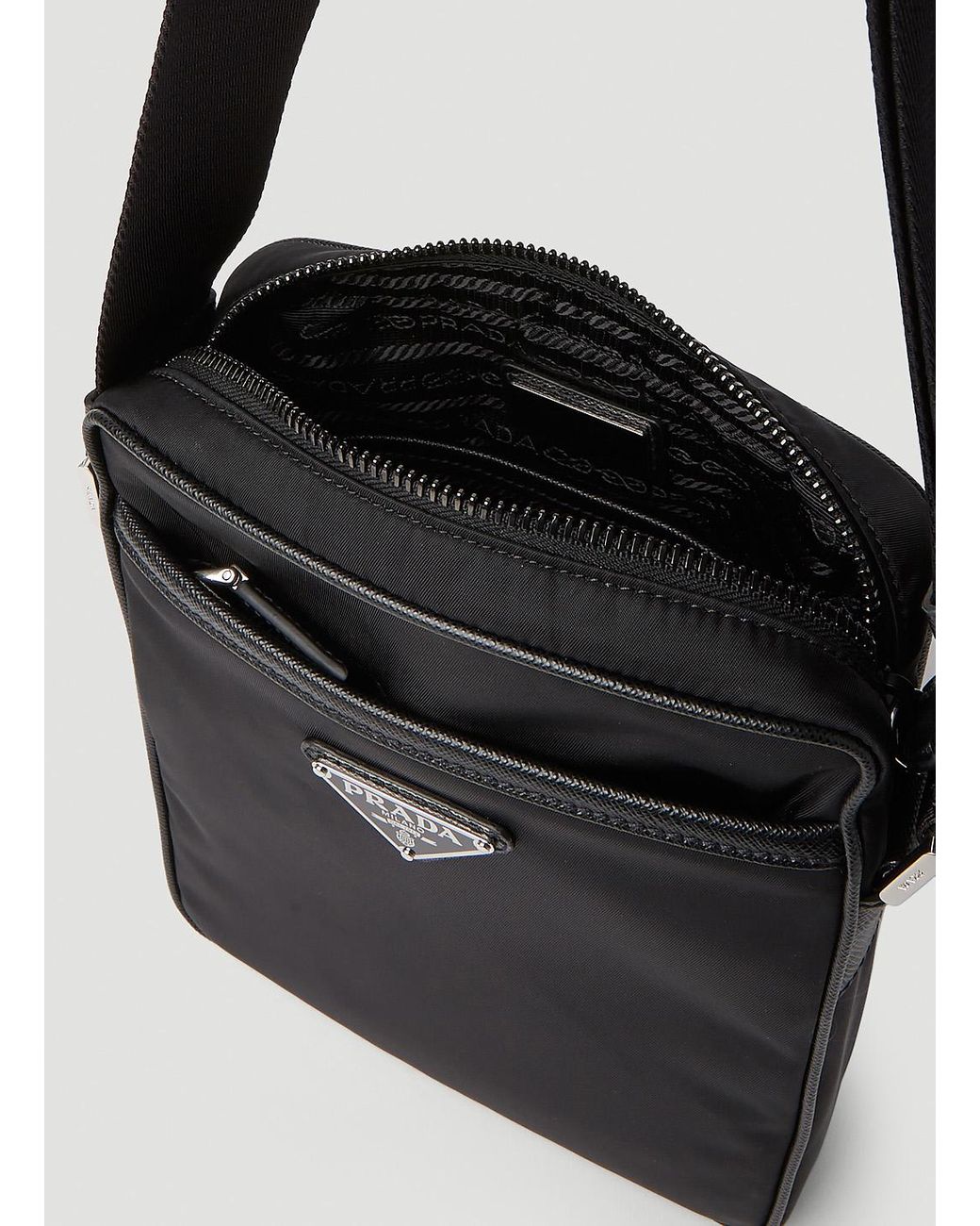  Black Re-Nylon Cross-body Bag , One Size For Male