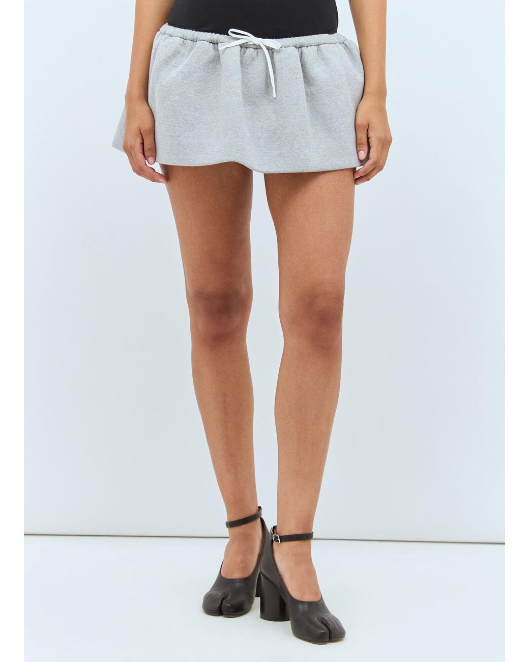 【関税&送料込】Miu Miu Dark Grey Mohair Blend Mini Skirt Miu Miu Midi Skirt Miu Miu