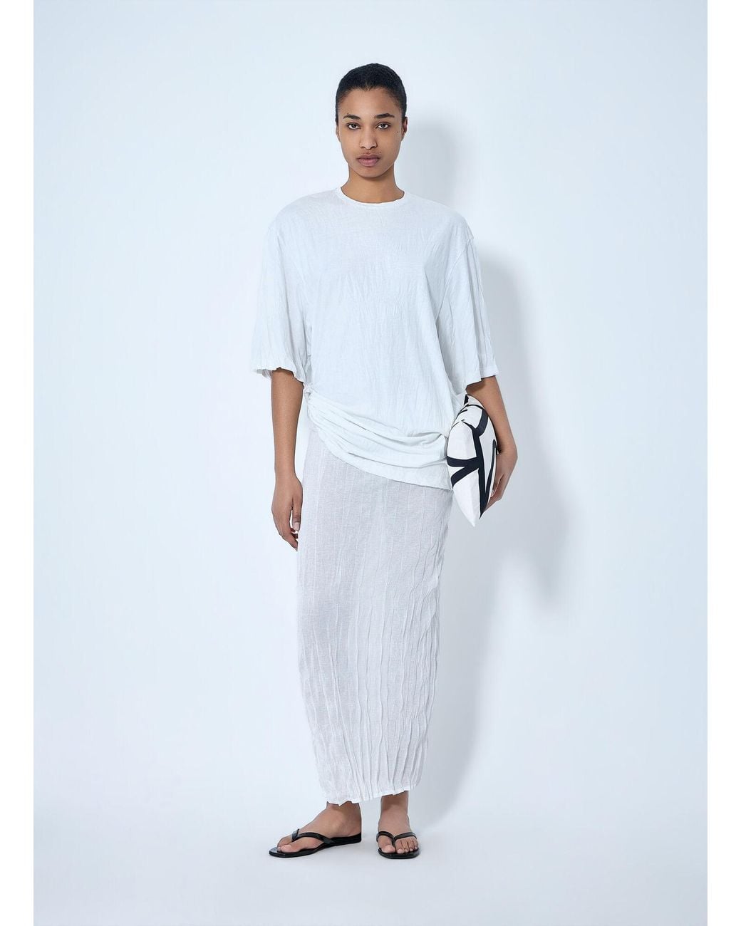 Totême  Blue Textured Knit Maxi Skirt