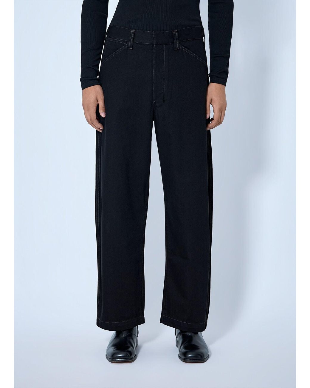 Lemaire Blue Maxi Workwear Pants for men