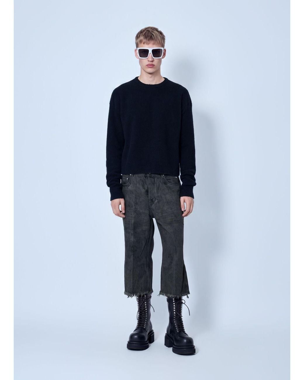 Rick Owens Blue Tower Round Neck Top for men